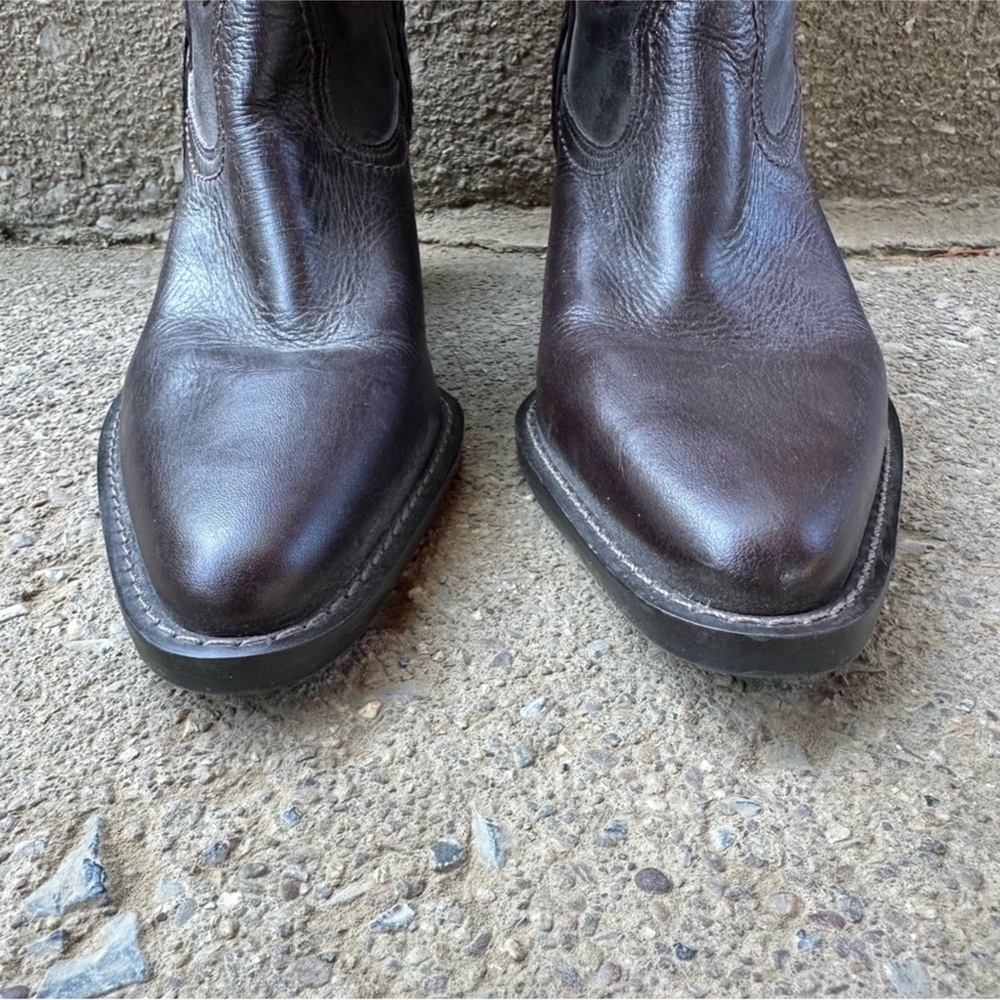 White Mountain Dark Brown + Bronze Leather Western Heeled Boots - Picture 11 of 15